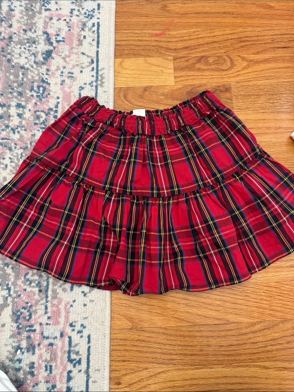 Crewcuts Red Plaid Tiered Skater Skirt